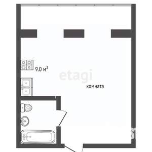 1-к квартира, вторичка, 34м2, 3/6 этаж