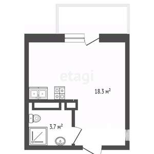 Студия квартира, вторичка, 22м2, 4/18 этаж