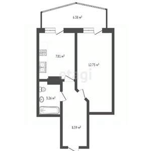 1-к квартира, вторичка, 34м2, 15/26 этаж