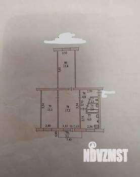 3-к квартира, вторичка, 58м2, 6/6 этаж