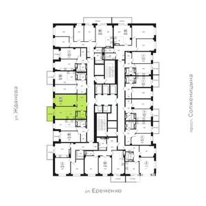 2-к квартира, вторичка, 52м2, 23/24 этаж
