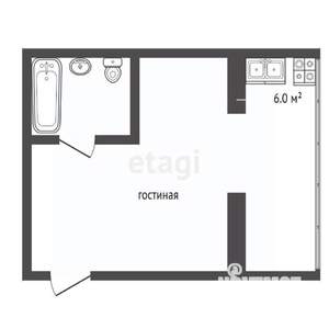 Студия квартира, вторичка, 17м2, 1/4 этаж