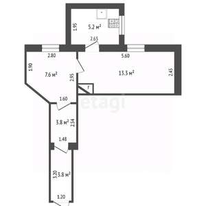 1-к квартира, вторичка, 30м2, 1/2 этаж