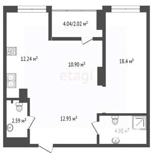 2-к квартира, вторичка, 63м2, 15/24 этаж