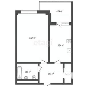 1-к квартира, вторичка, 31м2, 2/24 этаж