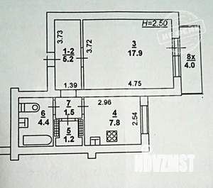 1-к квартира, вторичка, 38м2, 4/17 этаж