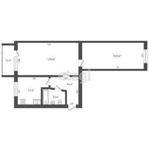 2-к квартира, вторичка, 44м2, 3/5 этаж