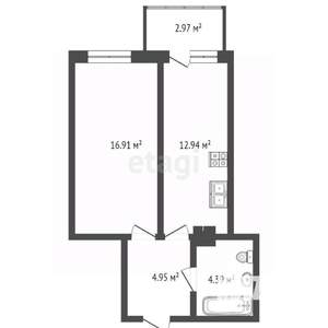 1-к квартира, вторичка, 40м2, 7/25 этаж