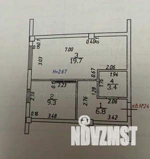1-к квартира, вторичка, 39м2, 4/4 этаж
