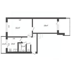 2-к квартира, вторичка, 42м2, 3/5 этаж