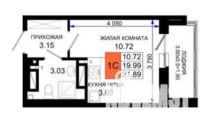 Студия квартира, вторичка, 22м2, 3/25 этаж
