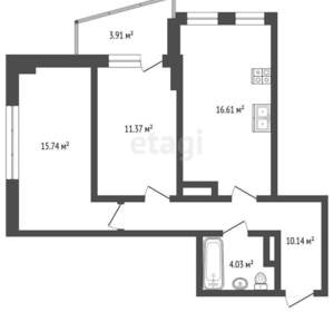 2-к квартира, вторичка, 60м2, 18/25 этаж