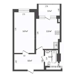 1-к квартира, вторичка, 39м2, 8/24 этаж