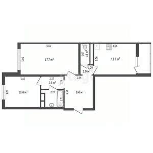 2-к квартира, вторичка, 61м2, 11/17 этаж