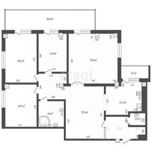 4-к квартира, вторичка, 139м2, 11/16 этаж