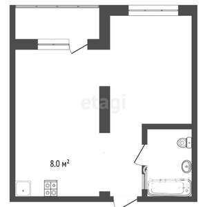1-к квартира, вторичка, 34м2, 7/24 этаж