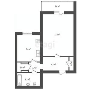 1-к квартира, вторичка, 38м2, 5/14 этаж