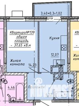 1-к квартира, вторичка, 38м2, 12/32 этаж