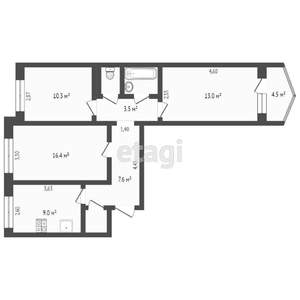 3-к квартира, вторичка, 65м2, 7/9 этаж