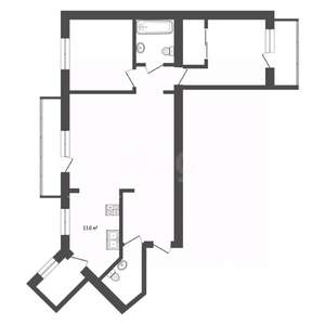 3-к квартира, вторичка, 118м2, 9/9 этаж