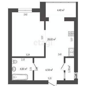 1-к квартира, вторичка, 40м2, 13/15 этаж