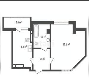 1-к квартира, вторичка, 34м2, 19/24 этаж