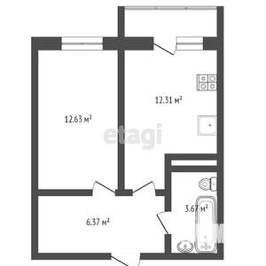 1-к квартира, вторичка, 36м2, 8/17 этаж