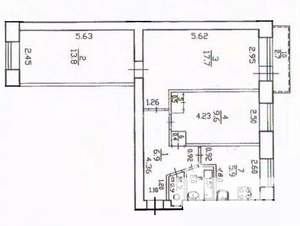 3-к квартира, вторичка, 58м2, 2/5 этаж