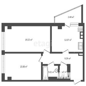 2-к квартира, вторичка, 61м2, 20/23 этаж