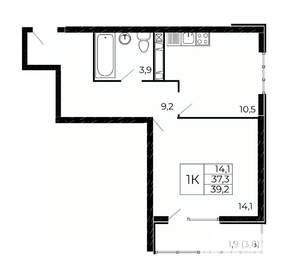 1-к квартира, вторичка, 39м2, 18/18 этаж