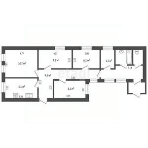 5-к квартира, вторичка, 79м2, 1/3 этаж