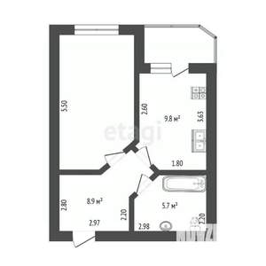 1-к квартира, вторичка, 41м2, 5/16 этаж