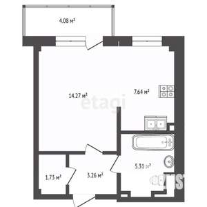 1-к квартира, вторичка, 34м2, 1/8 этаж