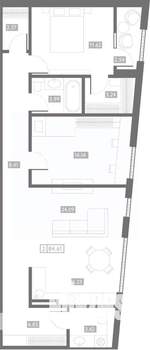 2-к квартира, вторичка, 85м2, 3/7 этаж