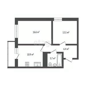 2-к квартира, вторичка, 52м2, 4/27 этаж