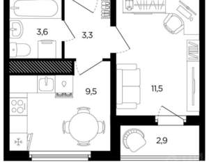 1-к квартира, вторичка, 31м2, 15/17 этаж