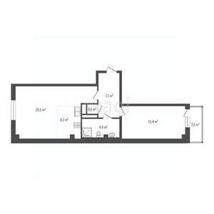 2-к квартира, вторичка, 58м2, 15/19 этаж