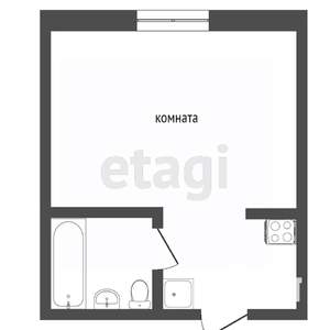 1-к квартира, вторичка, 21м2, 1/1 этаж