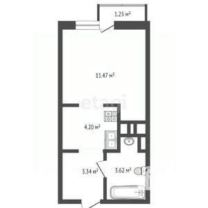 Студия квартира, вторичка, 22м2, 22/25 этаж