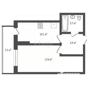 1-к квартира, вторичка, 38м2, 15/19 этаж