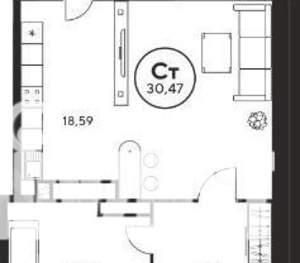 1-к квартира, вторичка, 31м2, 13/26 этаж