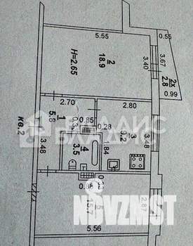 2-к квартира, вторичка, 53м2, 1/10 этаж