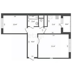 2-к квартира, вторичка, 57м2, 15/18 этаж
