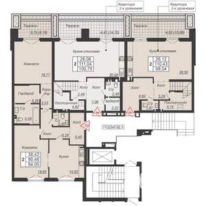 2-к квартира, вторичка, 101м2, 1/7 этаж