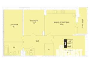 3-к квартира, вторичка, 86м2, 10/24 этаж