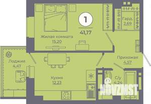 1-к квартира, вторичка, 41м2, 19/24 этаж