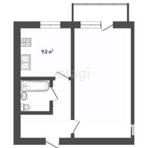 1-к квартира, вторичка, 33м2, 2/4 этаж