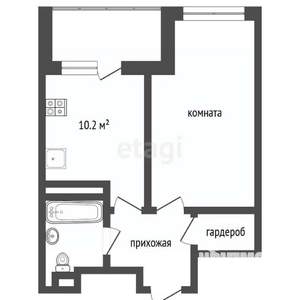 1-к квартира, вторичка, 43м2, 22/23 этаж