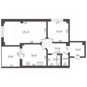 2-к квартира, вторичка, 56м2, 19/28 этаж