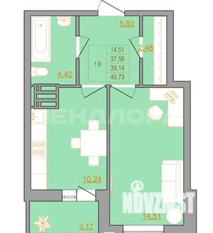 1-к квартира, вторичка, 38м2, 2/22 этаж